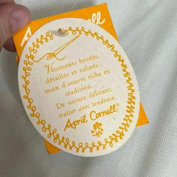 Vintage 90s April Cornell Lace Midi Dress Small RARE In Ivory Cream NWT - Picture 11 of 15